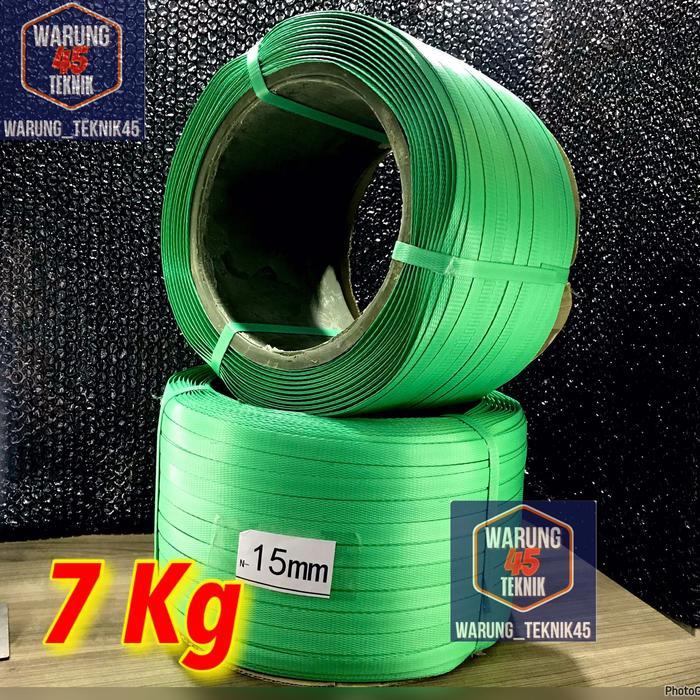 Plastik Strapping Straping Band 15 mm Berat 7 kg Tali Hijau Straping