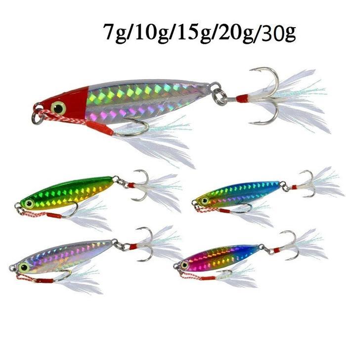 News Umpan Pancing Laut Jarak Jauh Set Pelat Besi 7/10/15/20/25/30G Umpan Pancing Laut Trolling