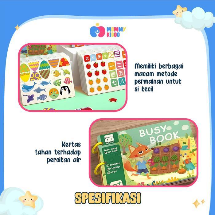 Premium Mommy Kiddo Busy Book Buku Edukasi Anak Buku Aktivitas Anak Kids Montessorri Activity Book