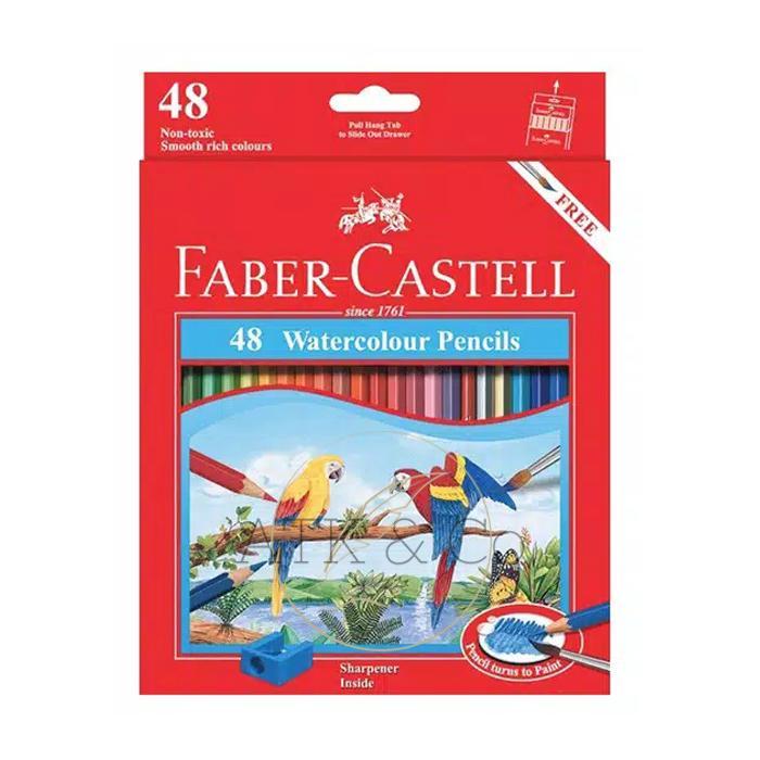PENSIL WARNA FABER-CASTELL 48 COLOR WATERCOLOUR WATERCOLOR WATER COLOUR PENCIL