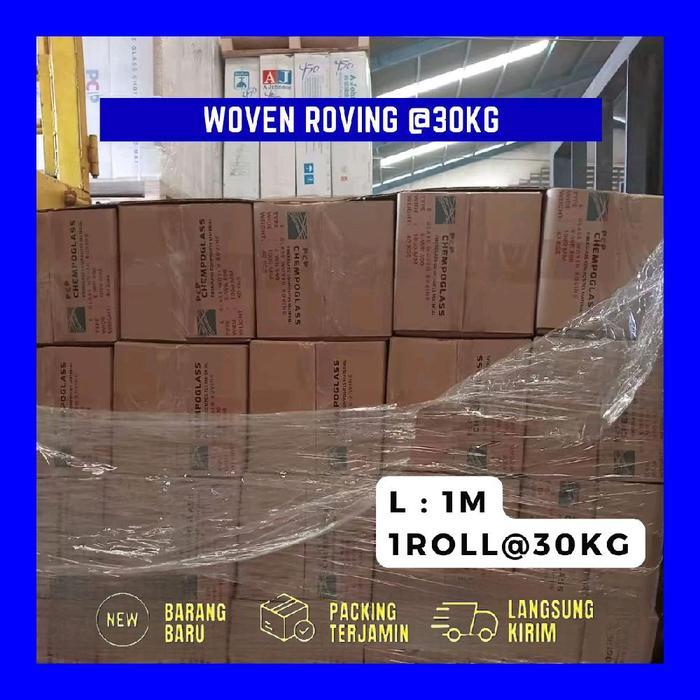 Woven Roving WR 200 Serat Fiberglass Anyaman Kotak Lebar 1m/1roll 30kg