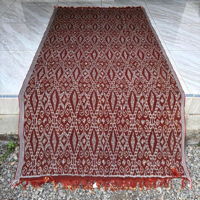 Kain Tenun Premium Motif Sintang Cokelat - Kain Tenun Blanket Premium