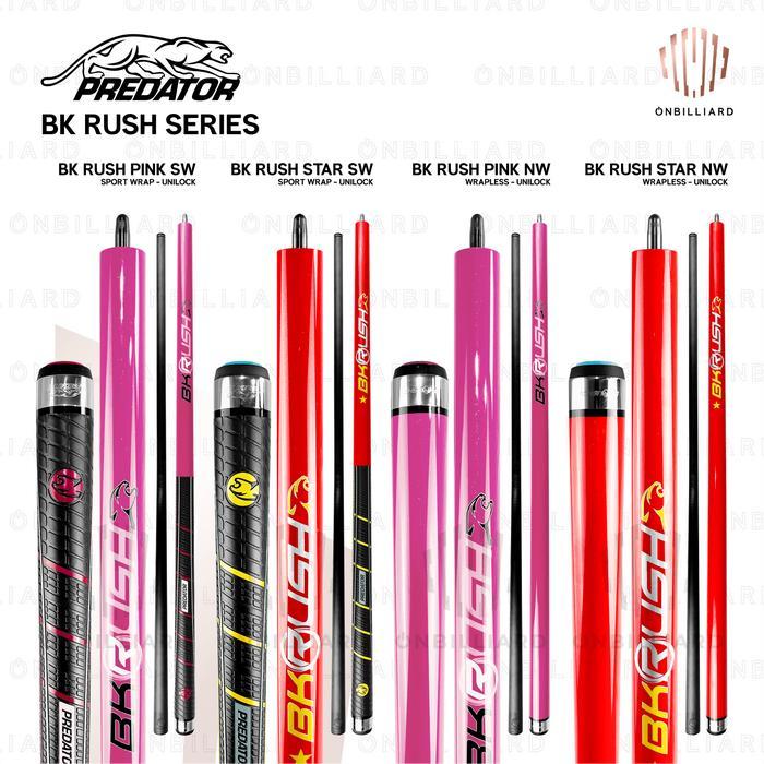 PREDATOR BK RUSH SW NW Pink & Star Vietnam Break Cue Billiard
