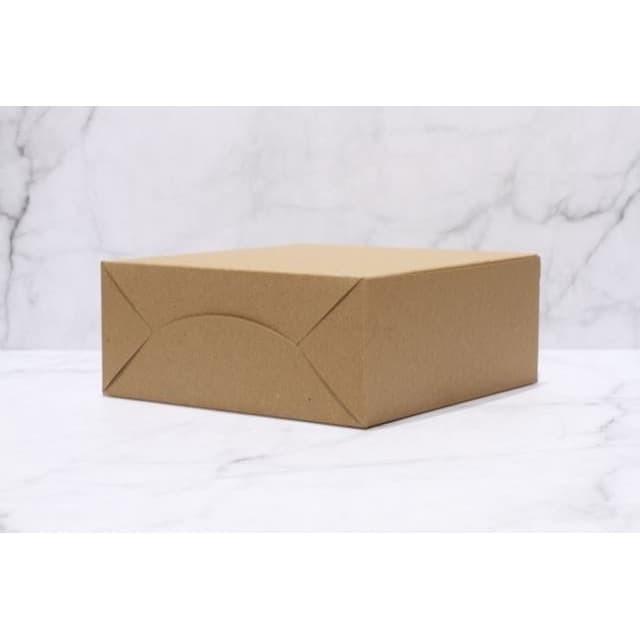 Thebest- Box Kraft Dus Coklat Kue Roti 18 x 18 7.5cm Tanpa Laminasi Eceran