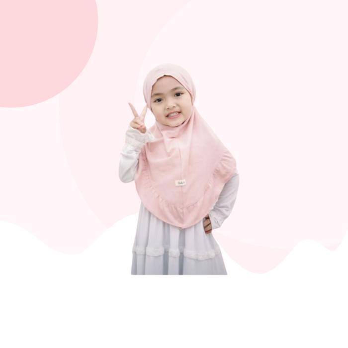 Hula Pop Jilbab Sahara Dusty Pink - KerudungAnak Size 1-5Tahun Bergo Kerudung Muslim Bahan Kaos