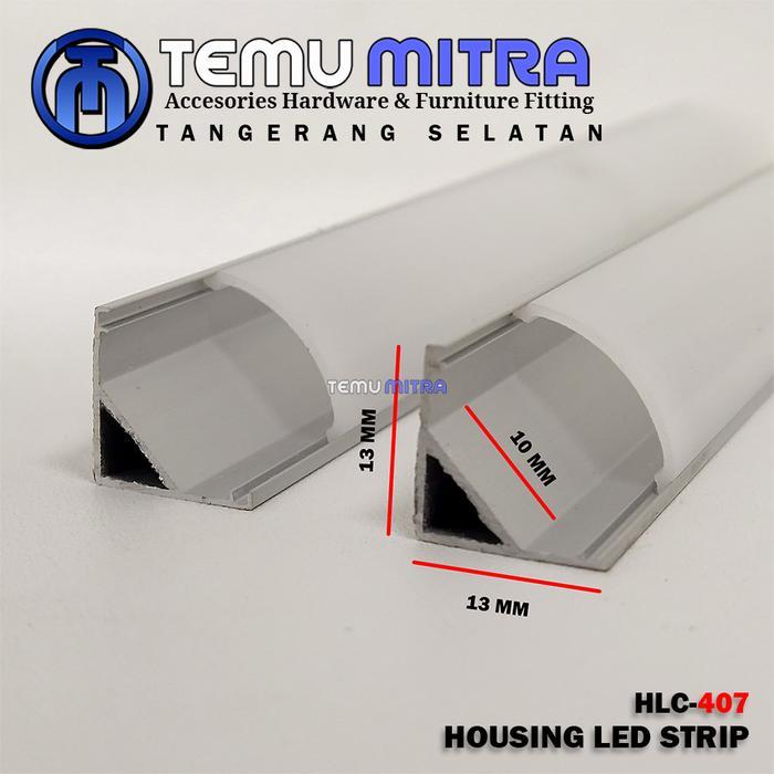 Housing led strip sudut, Rumah lampu Profile siku Alumunium Panjang 3 Meter Rumah Lampu Sudut