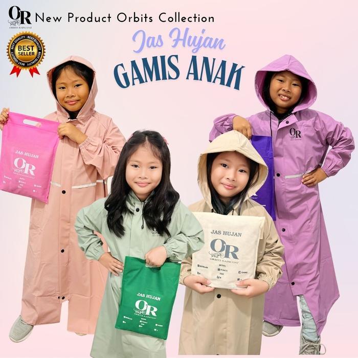 JAS HUJAN MANTEL GAMIS ANAK PEREMPUAN MUSLIMAH SYAR'I PAUD TK SD SMP BAHAN PVC KARET PREMIUM KUAT