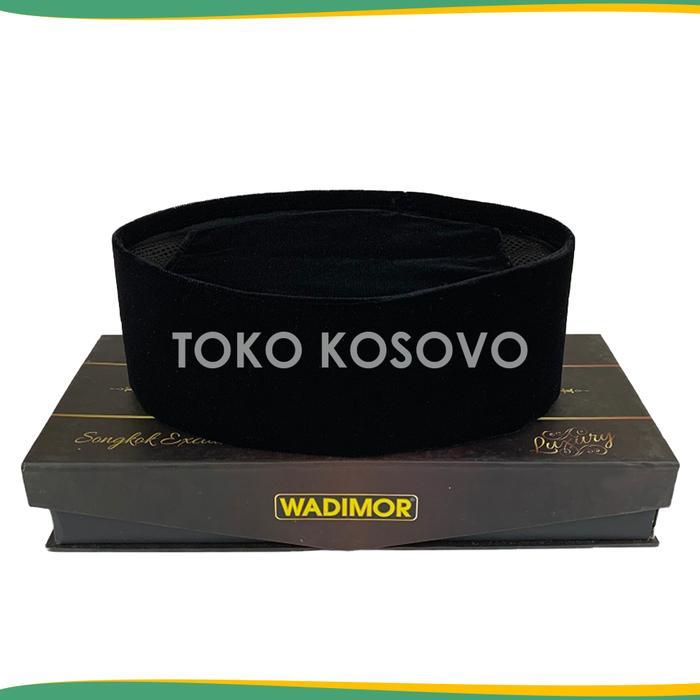 Peci Mewah Wadimor Luxury Original Tinggi 9 Cm Songkok Solat Hitam Pria Dewasa Kopiah Sholat Anak