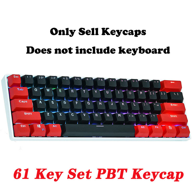 BELI SEKARANG 61 Key Set PBT Keycaps Ansi 60% Computer Gamer Mechanical Keyboard Cap Backlight OEM M