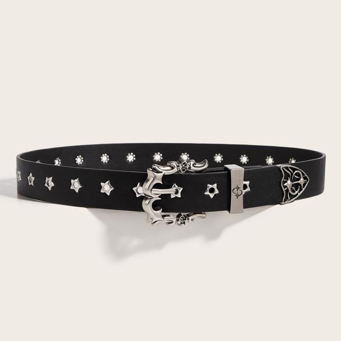 Ikat Pinggang Unisex Punk Rock Tahan Lama Belt Gaya Santai Preppy Punk Untuk Wanita Pria Dengan