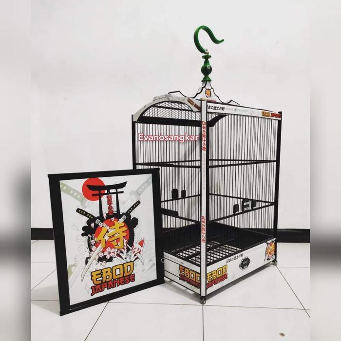 Kandang burung kenari,kacer no 2 EBOD JAYA decal jeruji fiber