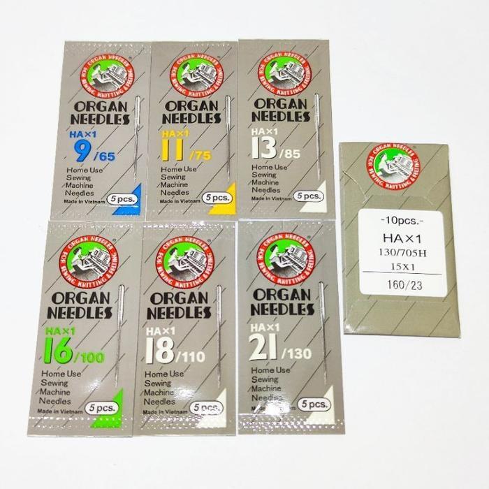 JARUM ORGAN HA UNTUK MESIN JAHIT HITAM DAN PORTABLE