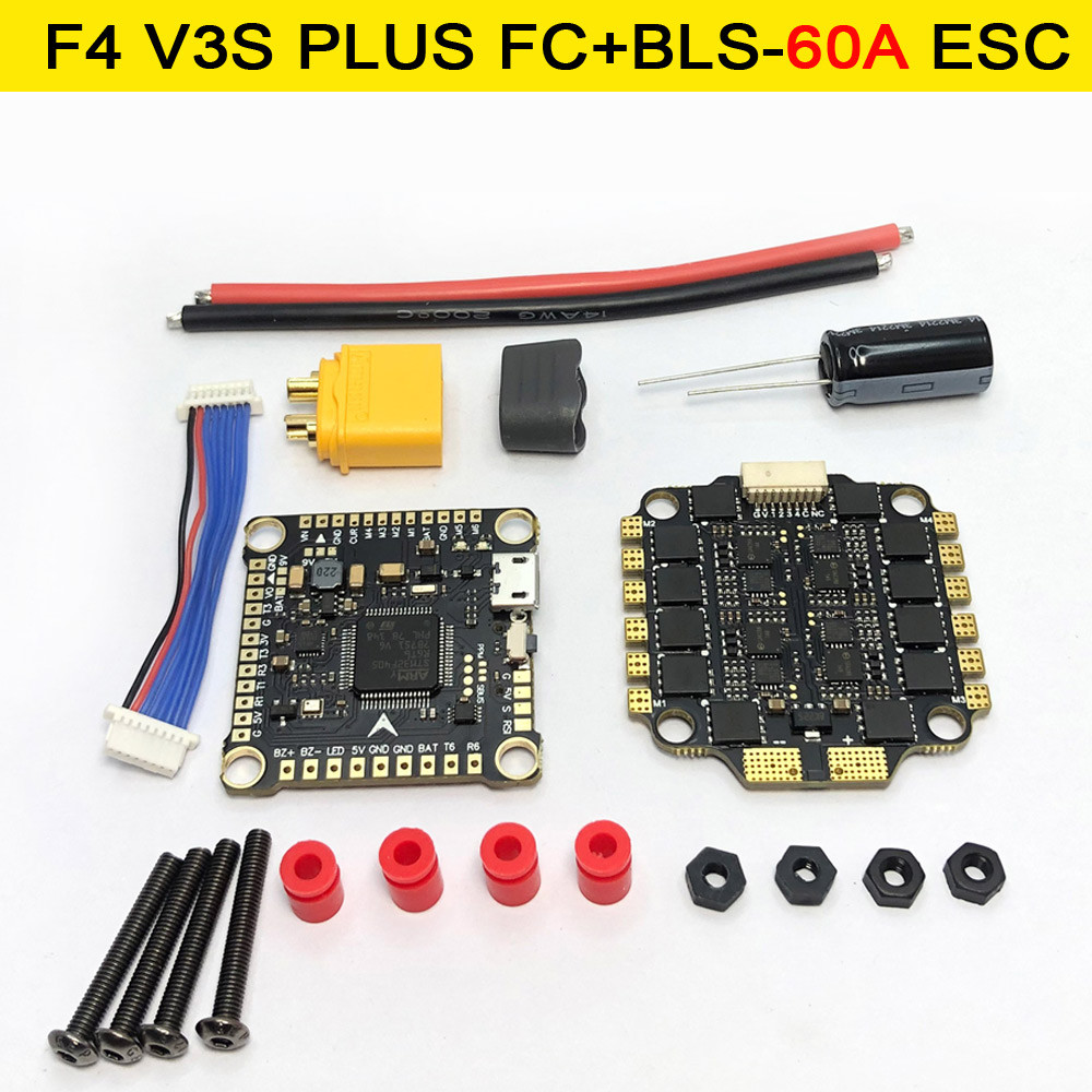 F4V3S F4 V3 V3S PLUS FC Stack/Flytower Flight Controller Board Barometer OSD 30A 45A 60A ESC for FPV