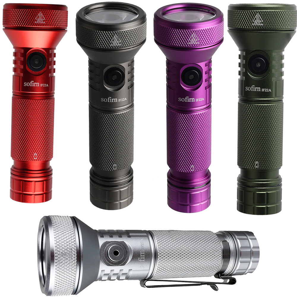 Sofirn IF22A 21700 USB C Rechargeable Powerful LED Flashlight SFT40 2100lm 680M Throw Reverse