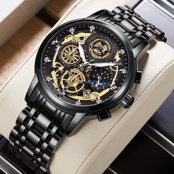 BEST PRICE Jam Tangan Pria LUXURY JP17 Original New Water Resistance Luxury Mewah Kalender Active