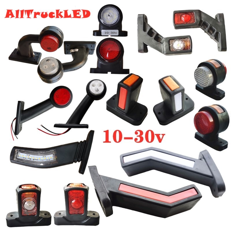 1 Pasang Lampu Penanda Samping Truk 24V 12V Lampu Garis Trailer Lampu Izin Rakitan Lampu Belakang un