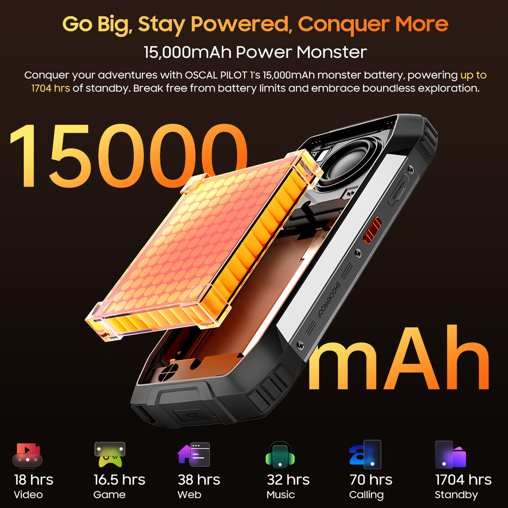 Blackview OSCAL PILOT 1 Rugged Phone, 6GB+ 256GB ,Helio G81 Smartphone Android14, 6.67'' Display