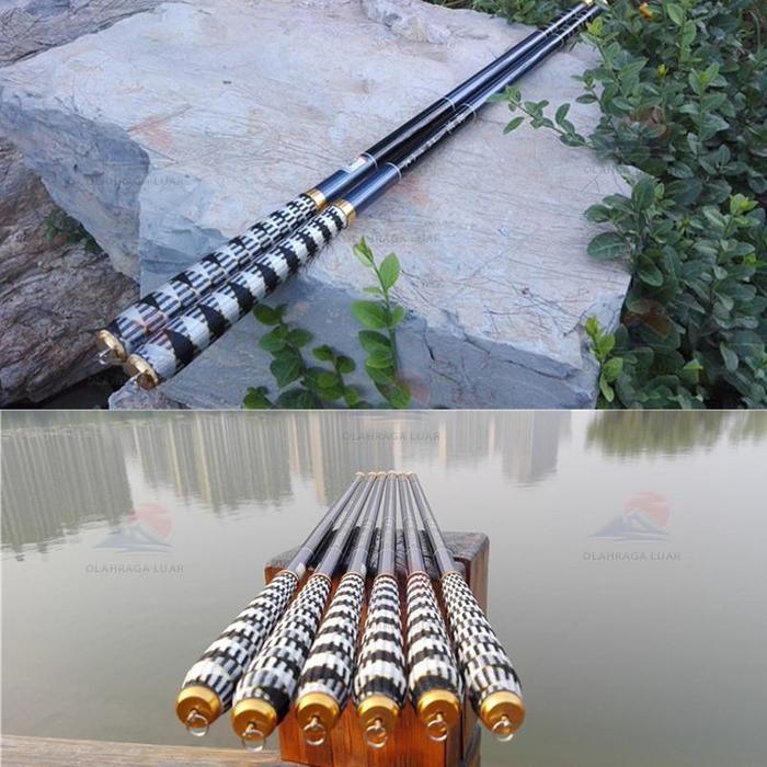 Murah Cod 100% Aman2025 Joran Pancing Carbon Fiber Teleskopik 2,1-3,6M Baru - Berat 120G, Ringan &
