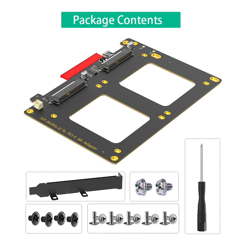 Dual U.2 SSD to PCIE 4.0 X8 Adapter U2 SFF-8639 to PCI Express 8X Expansion Card Motherboard PCIe