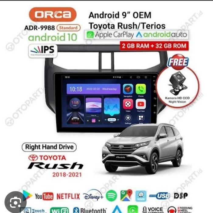 Head unit android mobil all New Rush / All new rush 2018 - 2025 Andoid 9 inchi plus frame plus