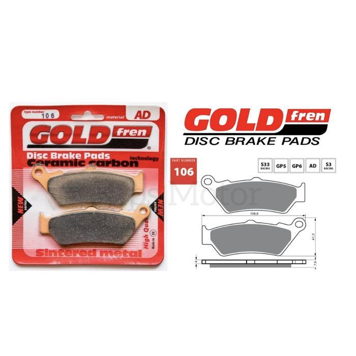 Kampas Rem Depan Bmw F G 650 800 1200 Hp Adventure Gold Fren Gf 106 Kaliper Brembo 2 Piston