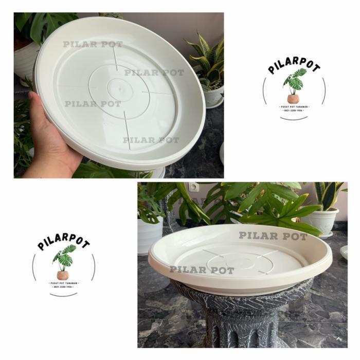 Tatakan Alas Pot Bunga 40 Putih Diameter 36Cm Untuk Pot 40Cm - Putih