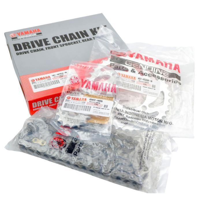 Gearset Motor Jupiter MX / Rantai Gear Set Komplit Yamaha Jupiter MX 135 / Jupiter MX New 50C