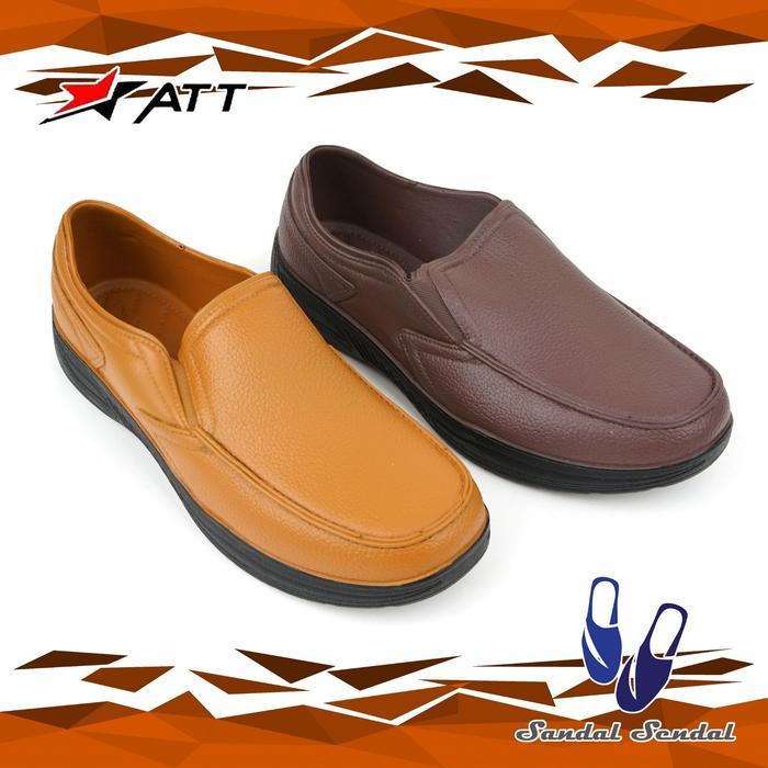 Sepatu Pantofel Pria ATT AB 684 Hitam, Coklat Tua, Coklat Muda Hitam Karet Kerja Shoes