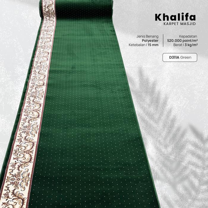 Karpet Masjid / Karpet Mushola / Sajadah Masjid Meteran Custom Design Turki Khalifah D311A Green /