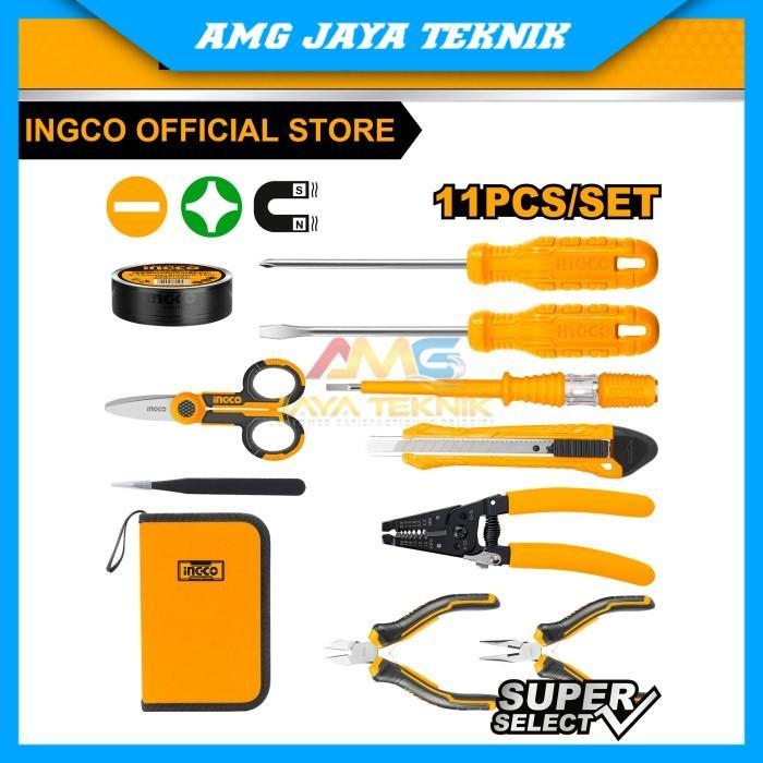 TOOLSET TOOL PERKAKAS ELEKTRIK LISTRIK SET INGCO HKETS0111 ORIGINAL