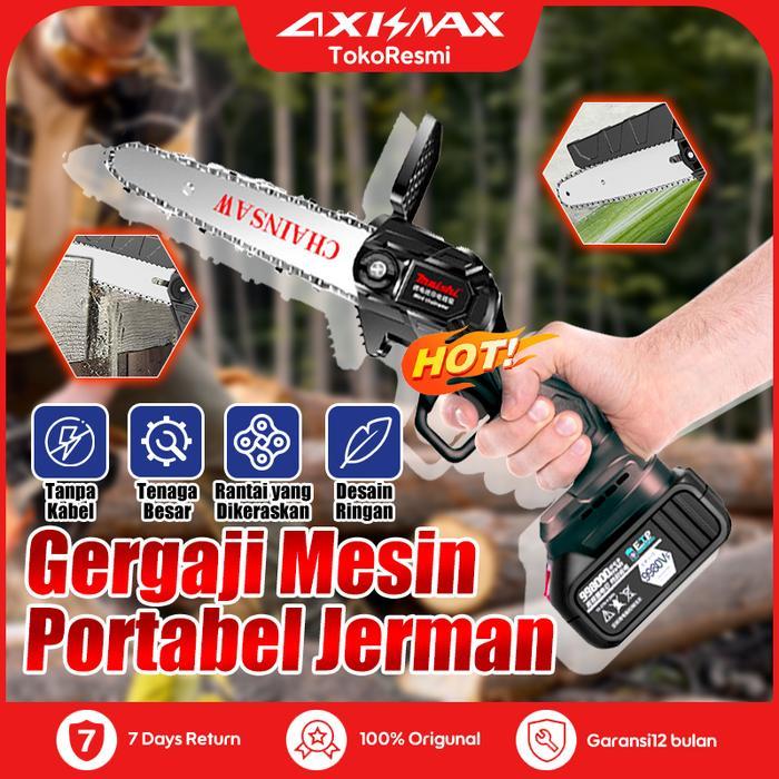 Chainsaw mini 6 Inch Chainsaw Chain Saw Cordless 2 baterai 8Inch Chainsaw Cordless Chainsaw Gergaji