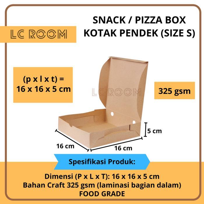 PAPER PIZZA BOX KOTAK PENDEK BOX KUE ROTI KECIL DUS GORENGAN CEMILAN S