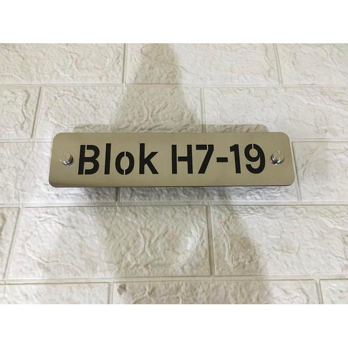 Nomor Rumah Stainless Steel Ukuran 25 x 6 cm