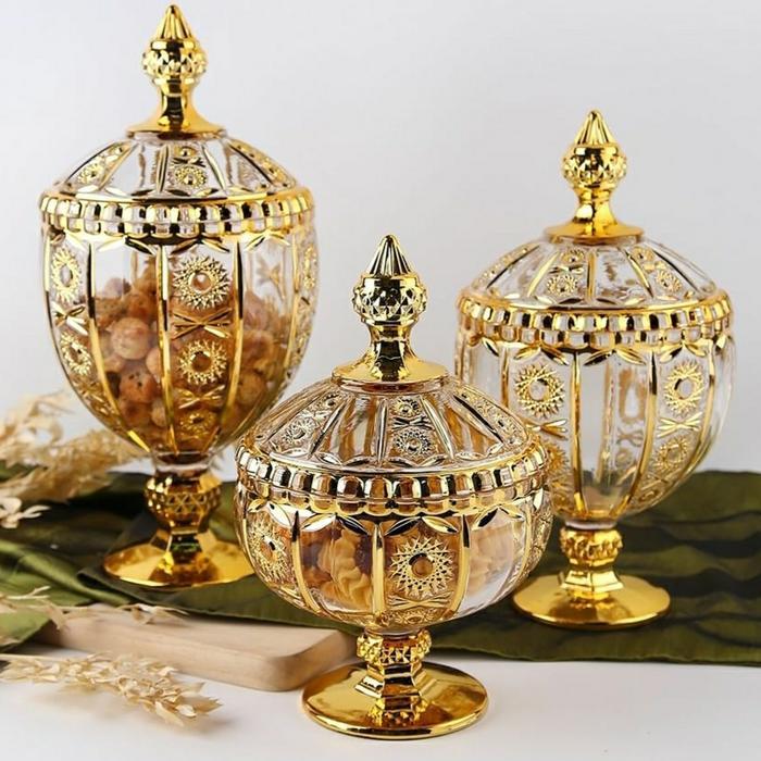 toples Kristal toples kaca stoples kue glass canister Sunflower