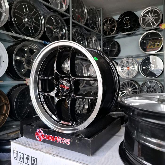 satu set 4velg model Enkei tuning R15 lebar 7rata et38 pcd 4x100 warna hitam lips polish cocok buat 