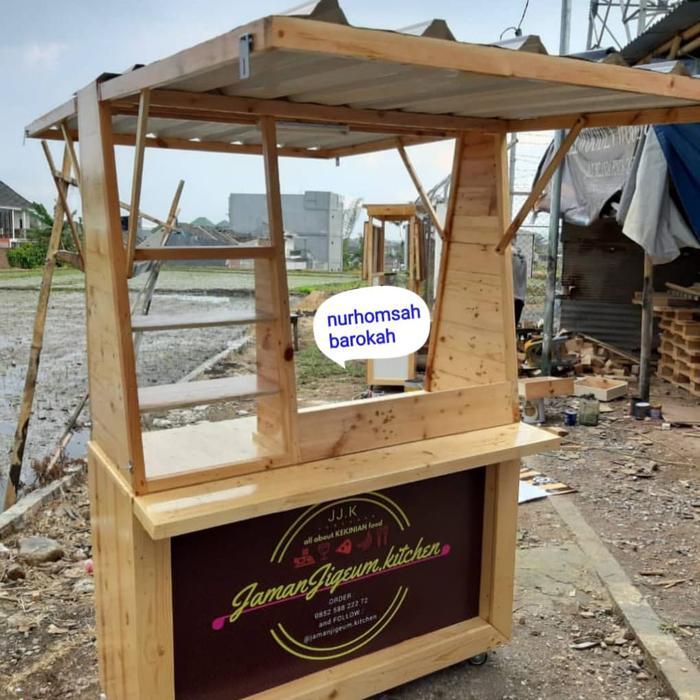 booth kayu/booth kayu jati belanda/gerobak minimalis