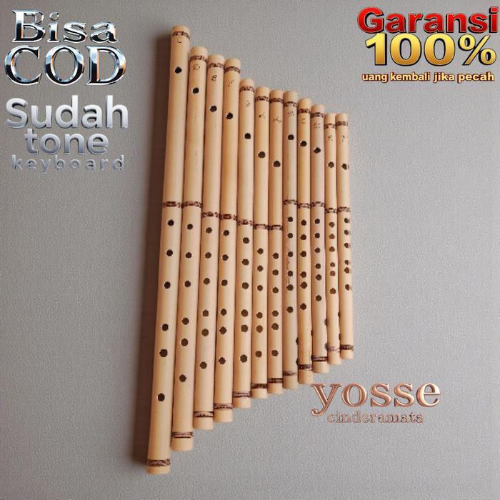 Suling Dangdut 1 Set Suling Bambu 1 Set Isi 12 Biji Nada Akurat tune keyboard Packing Cantik Rapi