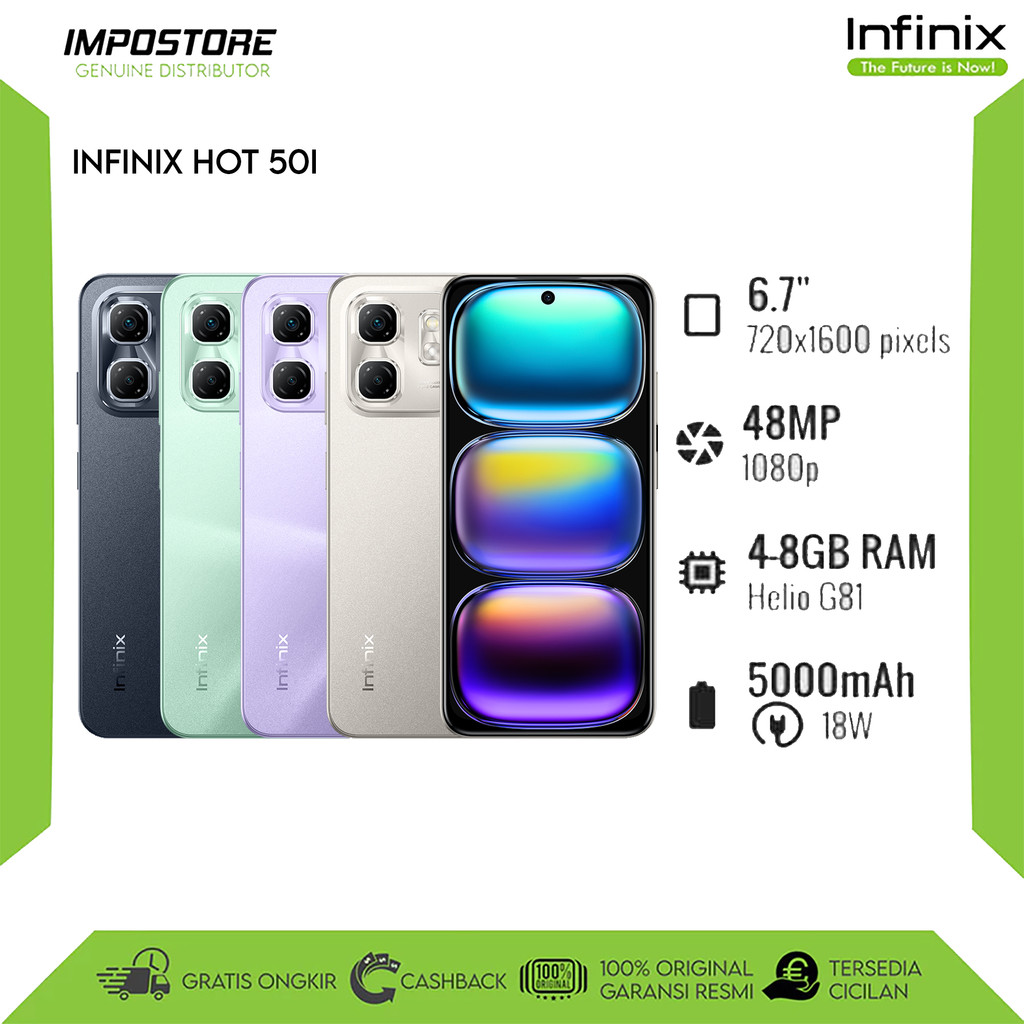 INFINIX HOT 50i - 6/128GB RAM - HELIO G91 - REPACK