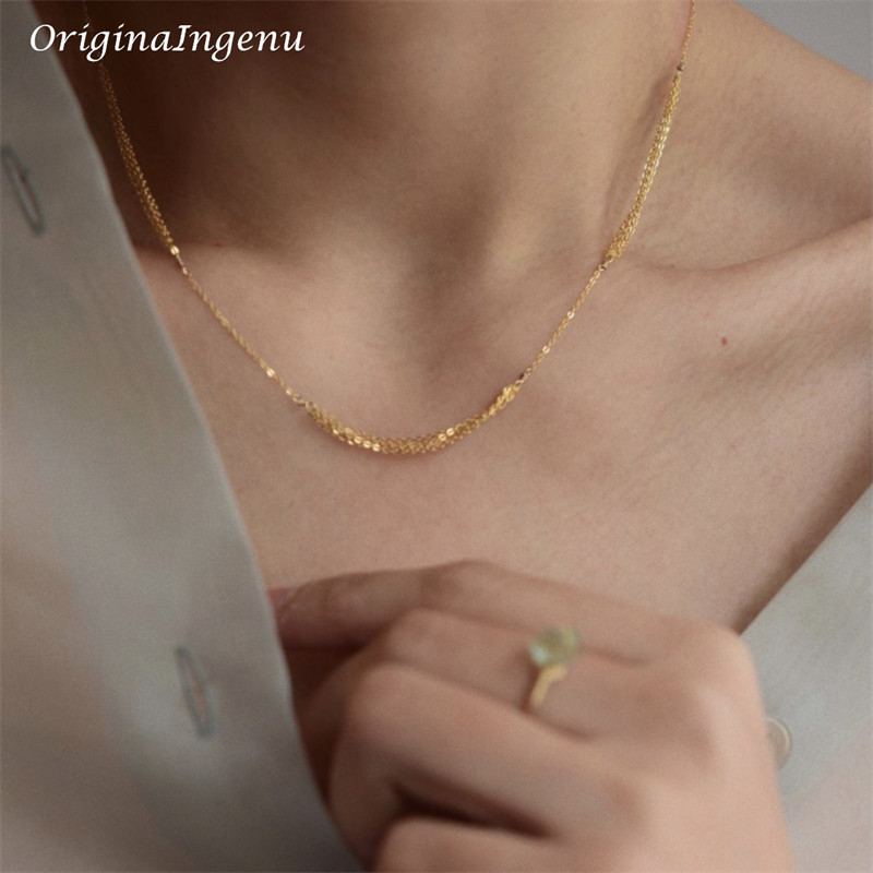 14K Gold Filled Chain Necklace Handmade Gold Choker Boho Chain Jewelry Minimalism Tarnish Resistant