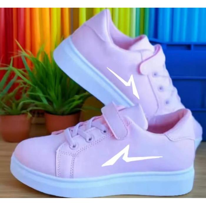 SEPATU Sneakers Sekolah Perekat untuk Anak Laki-laki & Wanita Warna Hitam Putih Ping Fashion Bahan