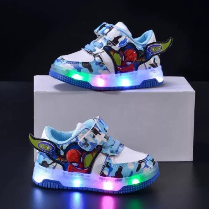 IFans Sepatu Anak Cowok Led Sepatu Led Anak Laki Laki Sepatu Kasual Olahraga Sepatu Lampu Anak Laki