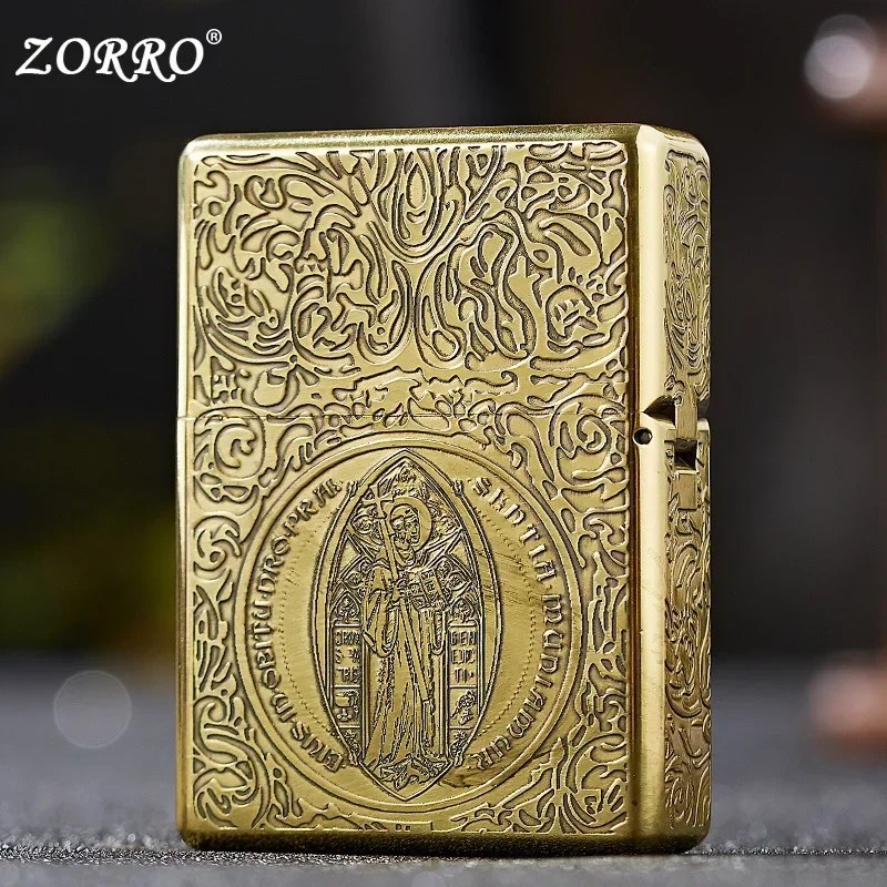 Authentic Zorro Retro High-End Waterproof Sealed Armor Constantine Kerosene Lighter Heavy Duty Metal