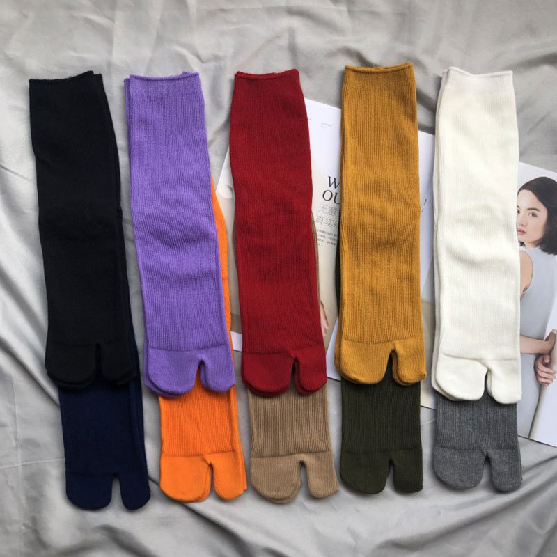 Split Toe Socks For Men Women Solid Color Breathable Cotton Split Toe Socks Simple Comfortable