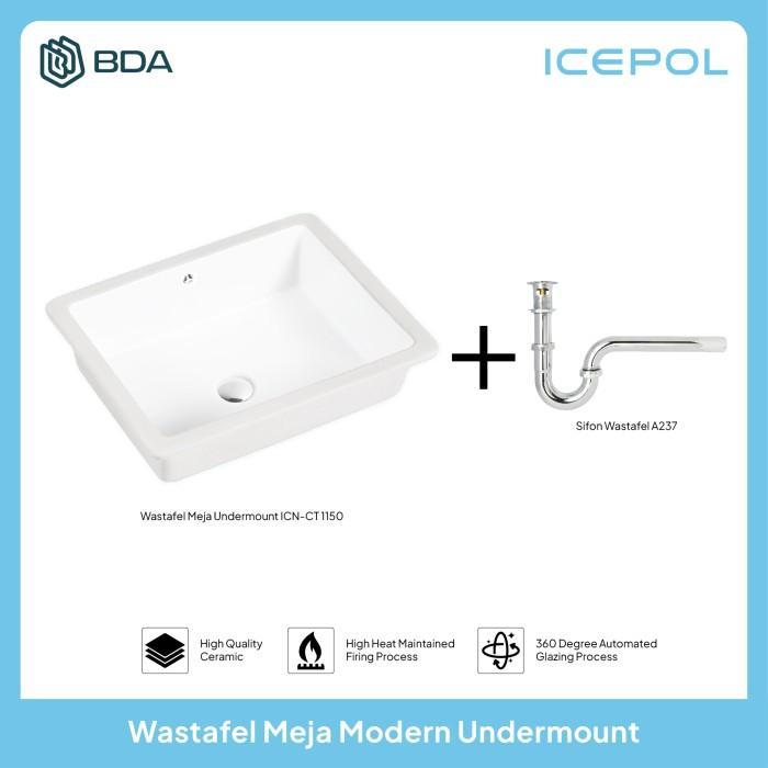 Icepol Wastafel Cuci Tangan Wastafel Kamar Mandi Wastafel Tanam Meja Wastafel Undermount Set