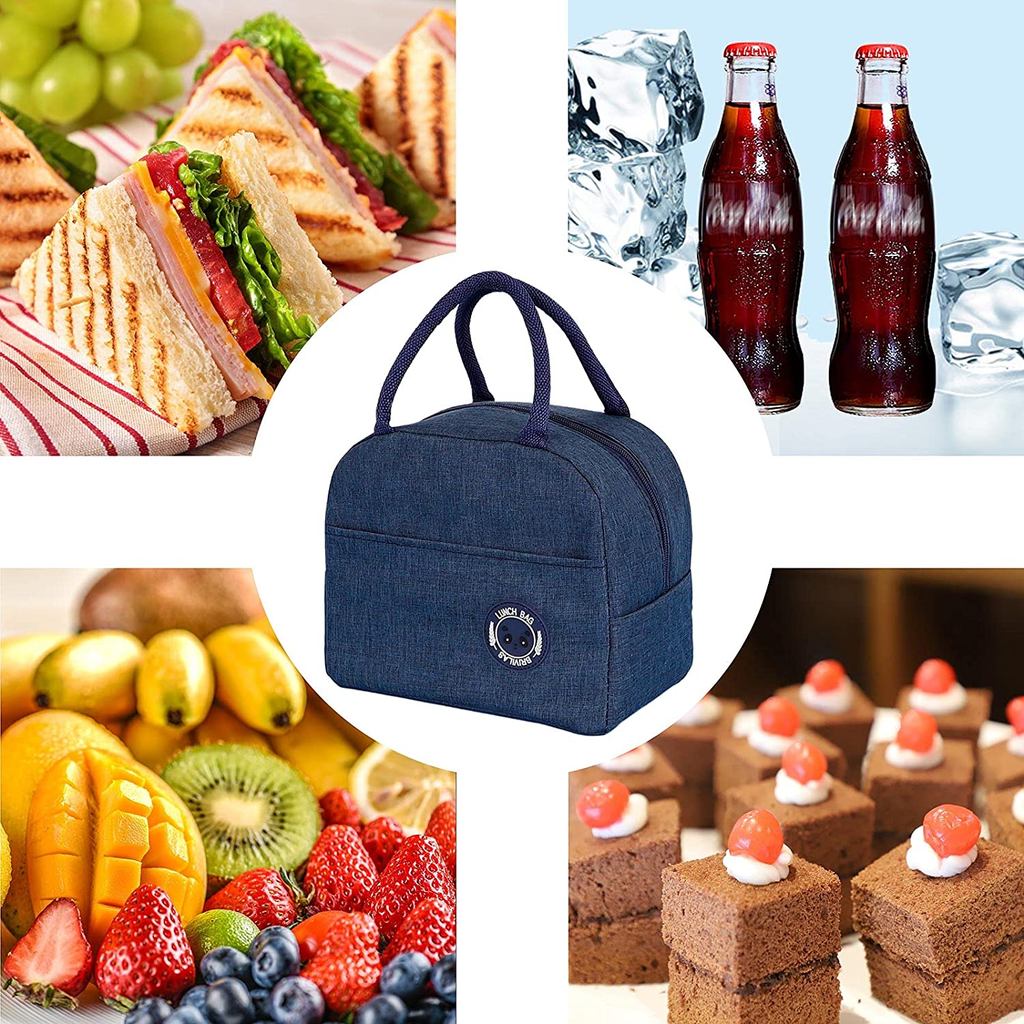 Portable Thermal Lunch bag Food Picnic Cooler Canvas for Women Bags Lunch Box Bags Picnic Handbag