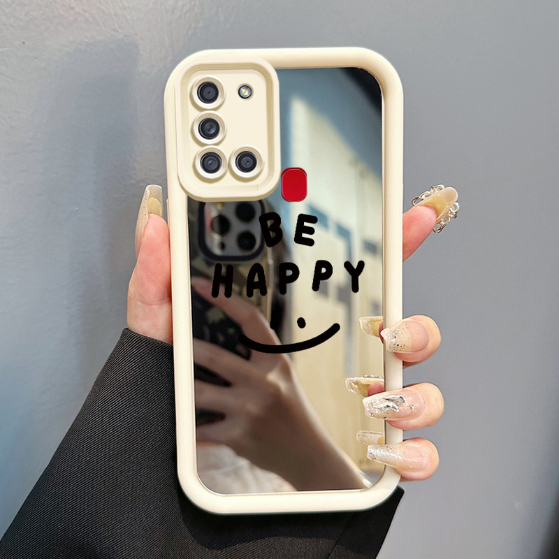 Casing Hp Samsung Galaxy A21S Case Casing Emoji tas Pola Kasus cermin tangga HP Kasing Silikon Softc