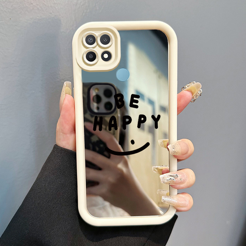 Casing Hp OPPO A15 A15s A35 Case Casing Emoji tas Pola Kasus cermin tangga HP Kasing Silikon Softcas