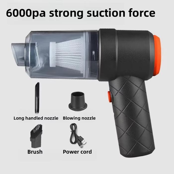 TERLARIS Vacuum Cleaner Mini 2 in 1 Sedot Tiup 6000PA Hisap Kuat Wireless Portabel Baterai 1200mAh