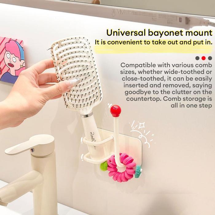 Kait Kamar Mandi Dinding Dipasang Rak Penyimpanan Sisir Bebas Pukulan cutenery