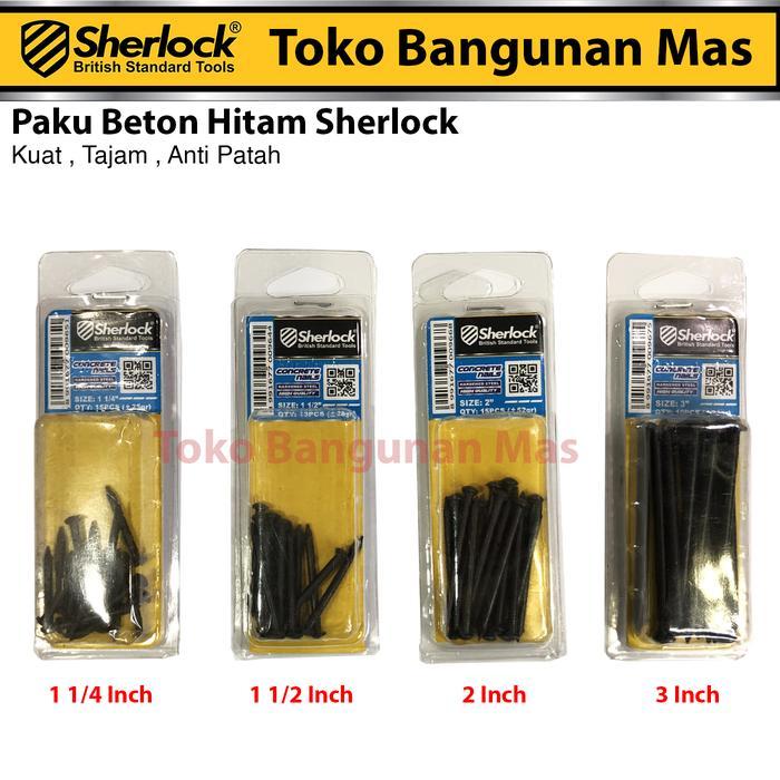 Paku Beton Hitam Sherlock 1 1/4 1/2 2 3 Inch Inci In Nail Tajam Kuat Tools